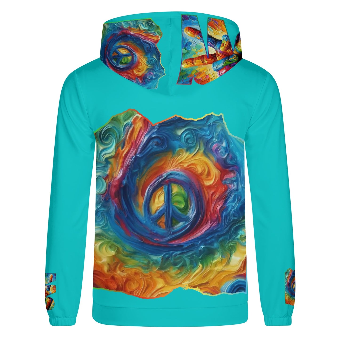 Mens Lightweight All Over Print Hoodie "PEACE"