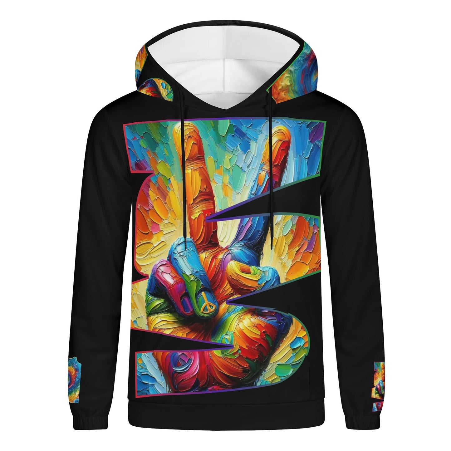 Mens Lightweight All Over Print Hoodie "PEACE"