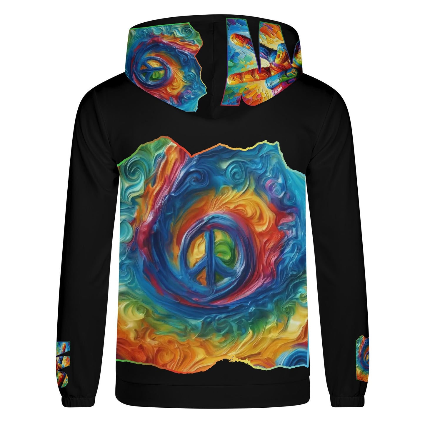 Mens Lightweight All Over Print Hoodie "PEACE"