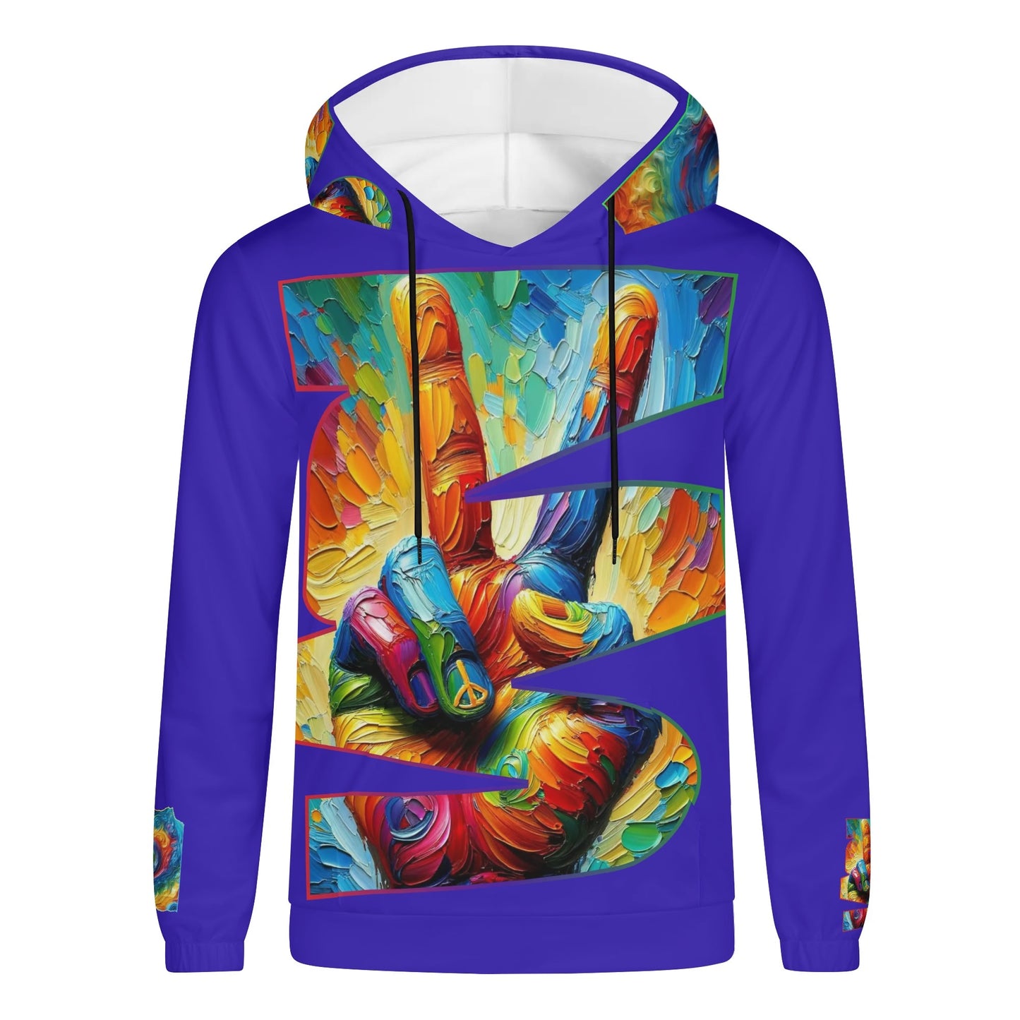 Mens Lightweight All Over Print Hoodie "PEACE"