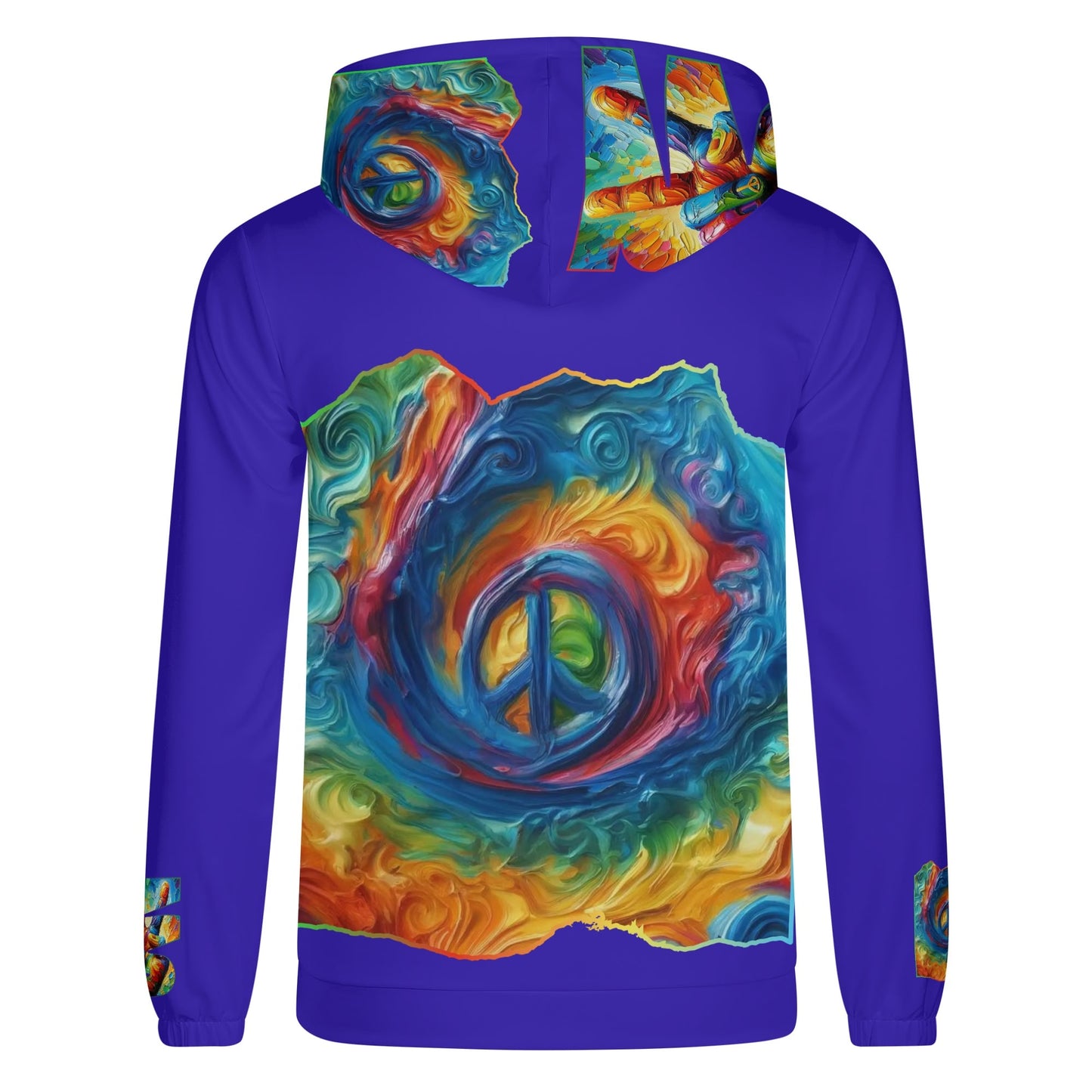 Mens Lightweight All Over Print Hoodie "PEACE"