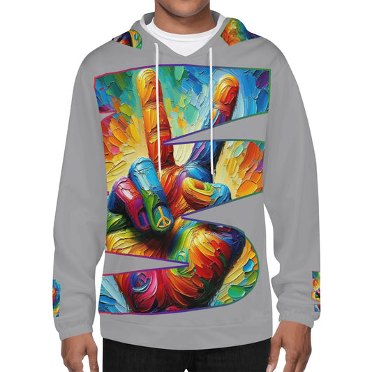 Mens Lightweight All Over Print Hoodie "PEACE"