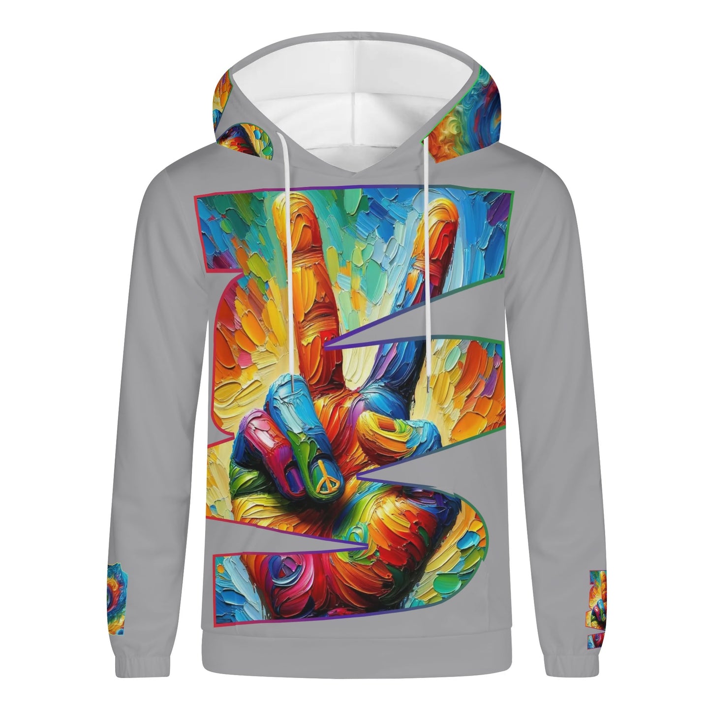 Mens Lightweight All Over Print Hoodie "PEACE"