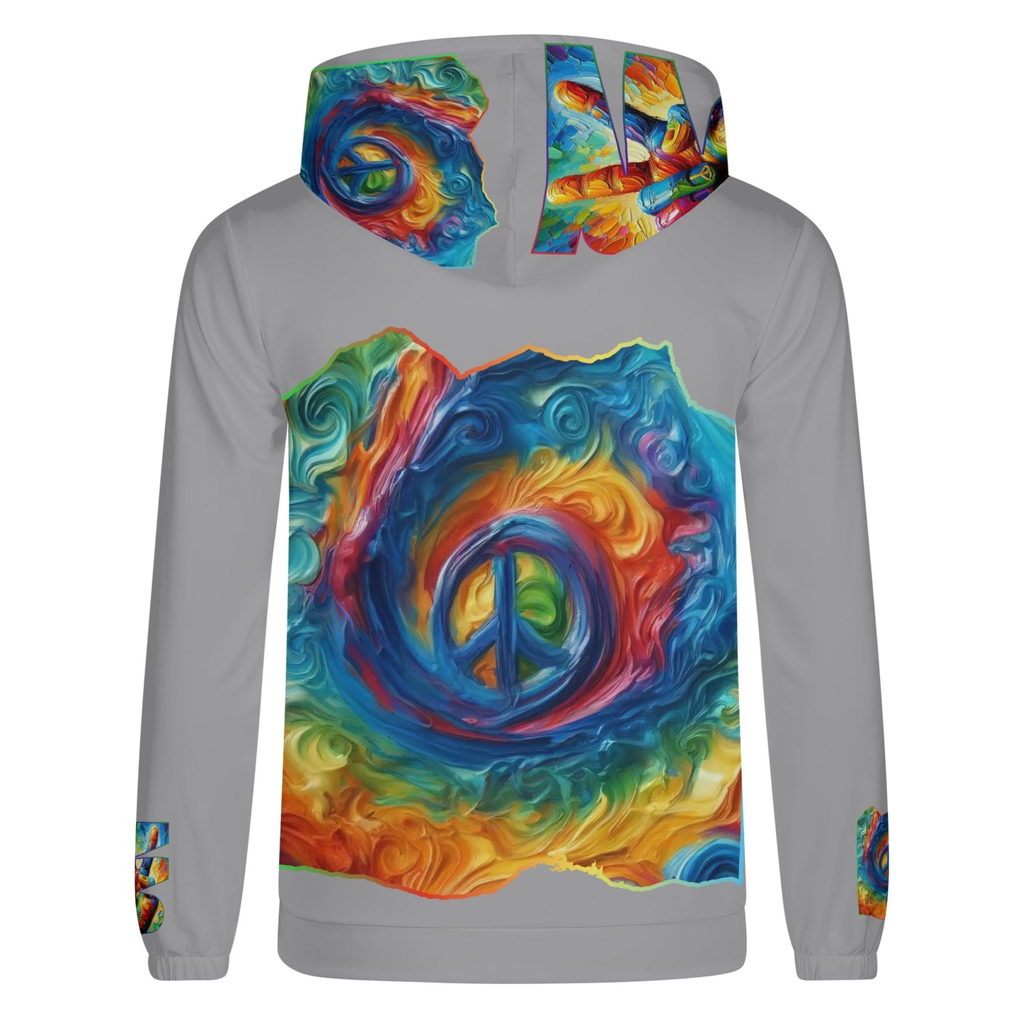 Mens Lightweight All Over Print Hoodie "PEACE"