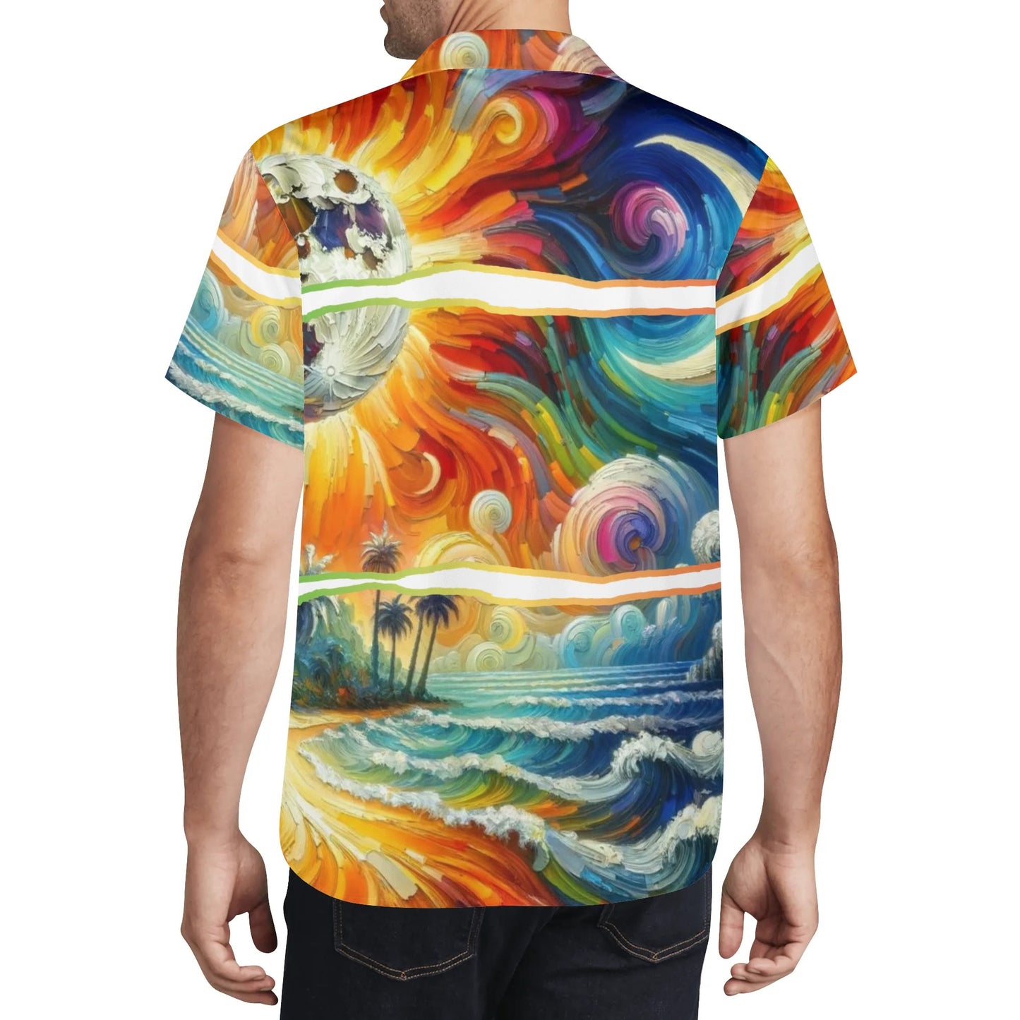 Mens All Over Print Retro Casual SS Shirt