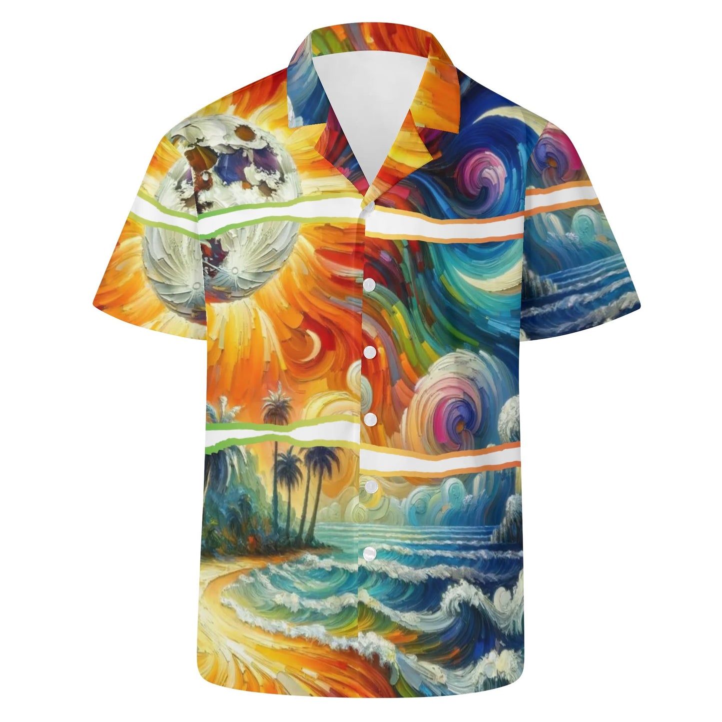 Mens All Over Print Retro Casual SS Shirt