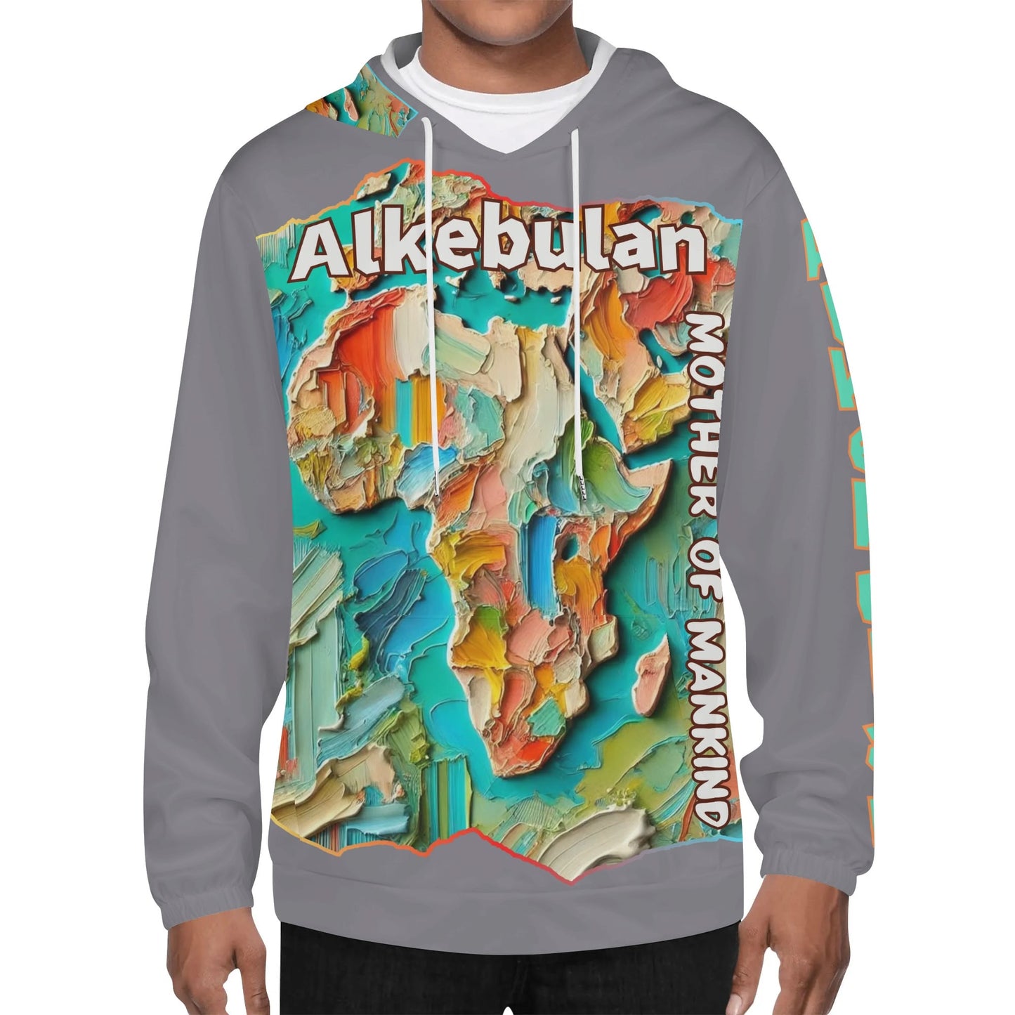 Mens Lightweight All Over Print Hoodie "Alkebulan: Mother of Mankind"