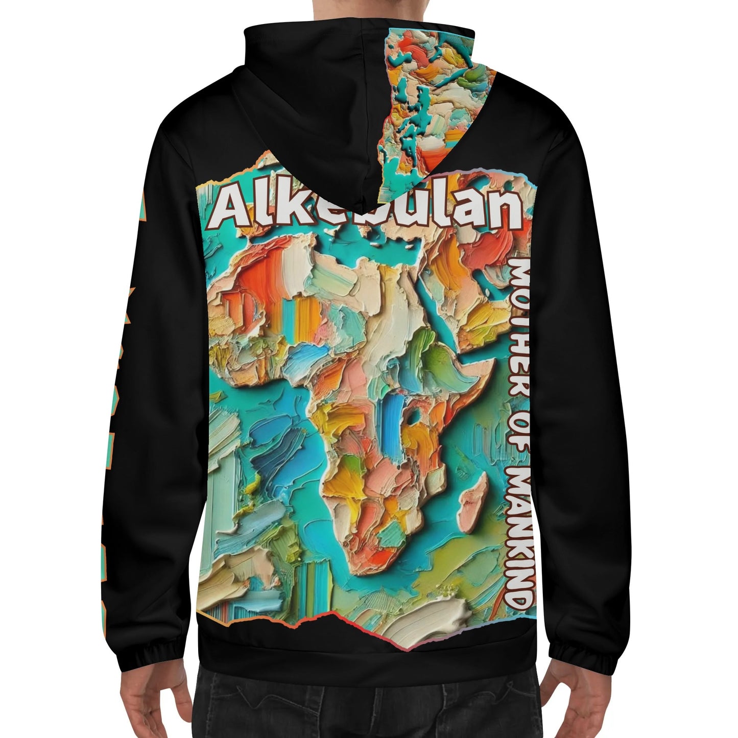 Mens Lightweight All Over Print Hoodie "Alkebulan: Mother of Mankind"