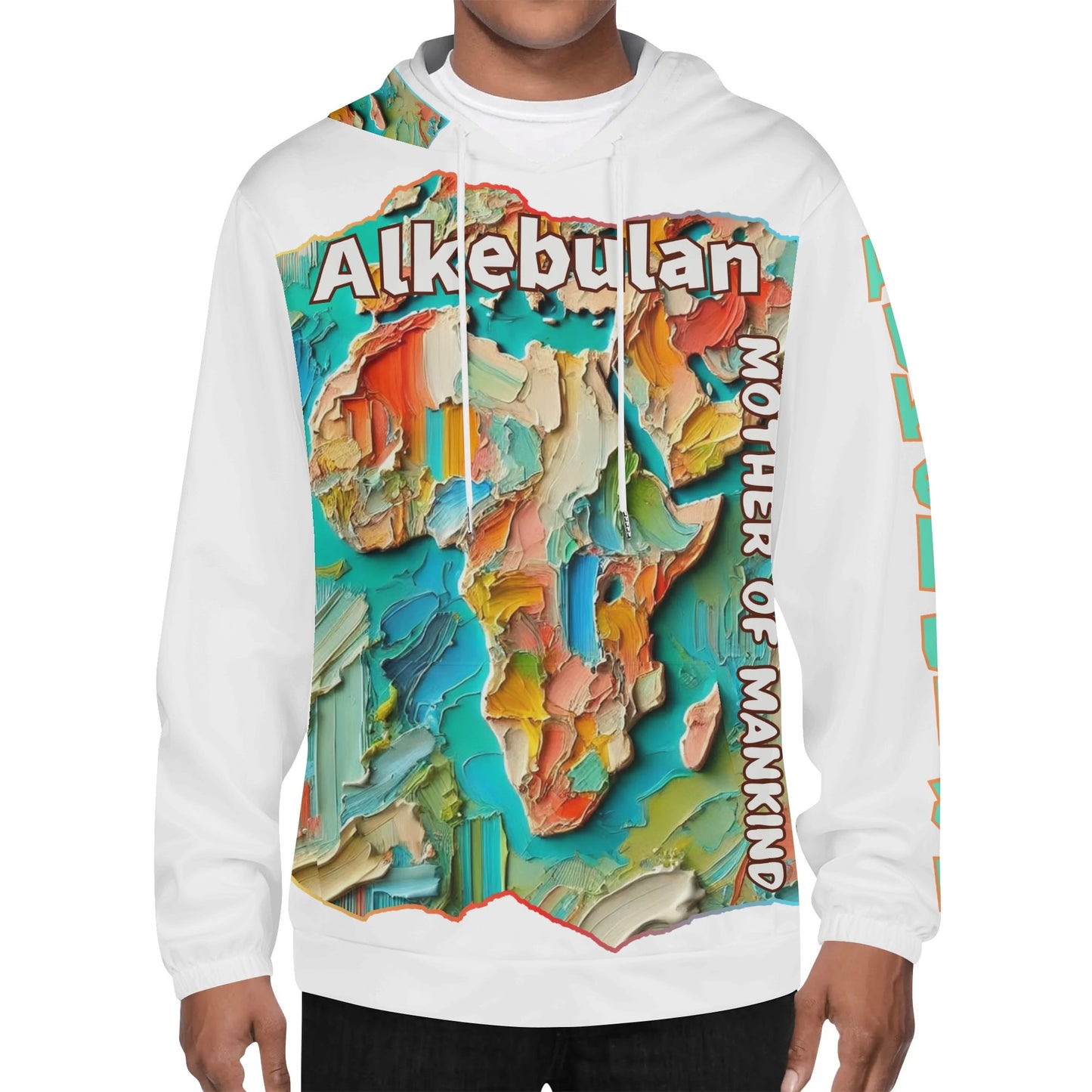 Mens Lightweight All Over Print Hoodie "Alkebulan: Mother of Mankind"