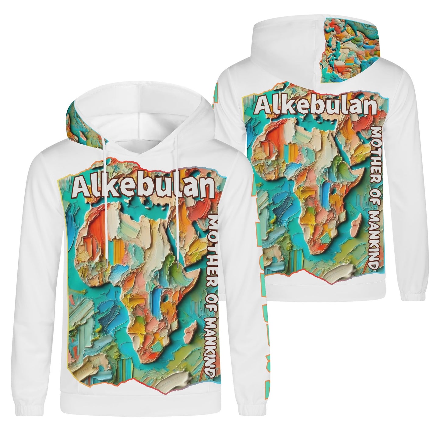 Mens Lightweight All Over Print Hoodie "Alkebulan: Mother of Mankind"