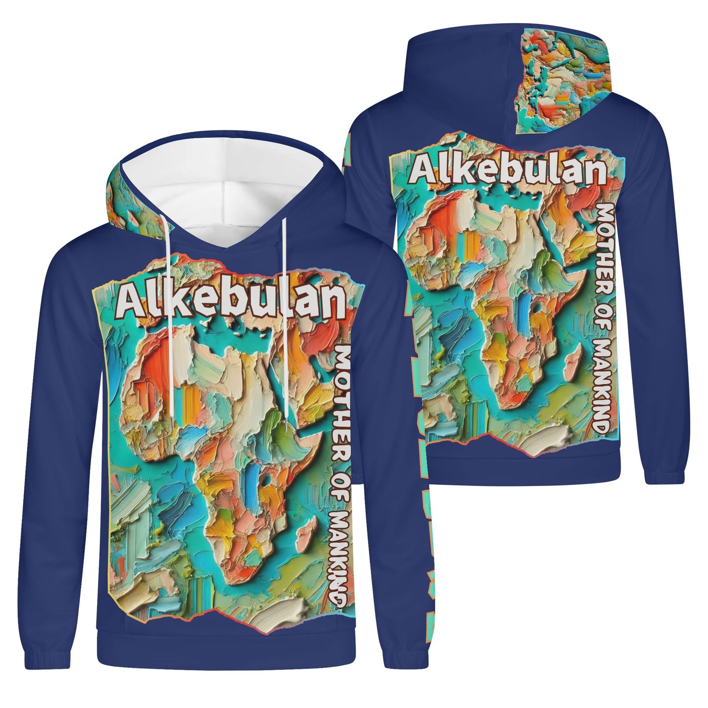 Mens Lightweight All Over Print Hoodie "Alkebulan: Mother of Mankind"