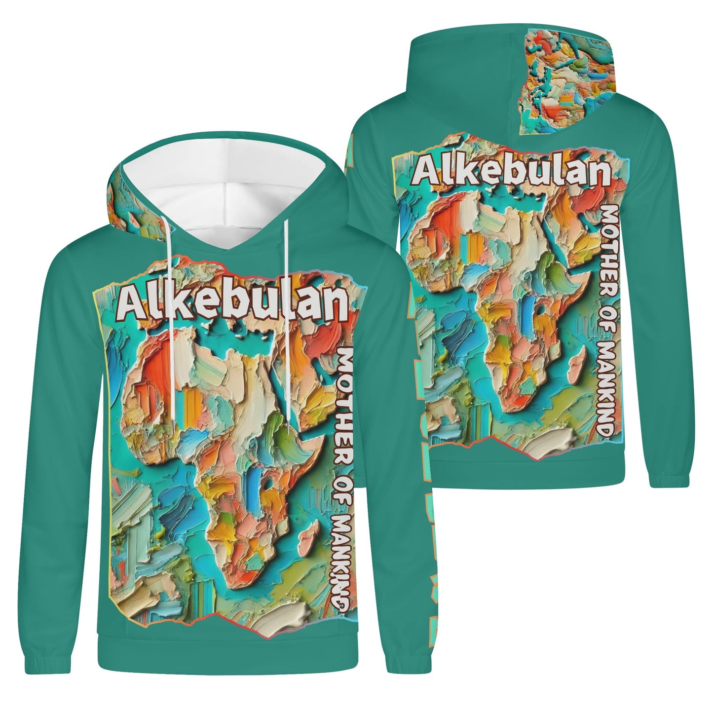 Mens Lightweight All Over Print Hoodie "Alkebulan: Mother of Mankind"