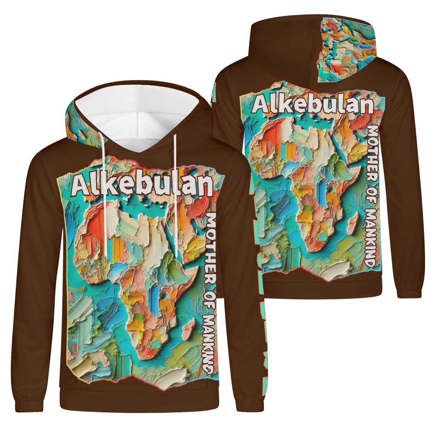 Mens Lightweight All Over Print Hoodie "Alkebulan: Mother of Mankind"