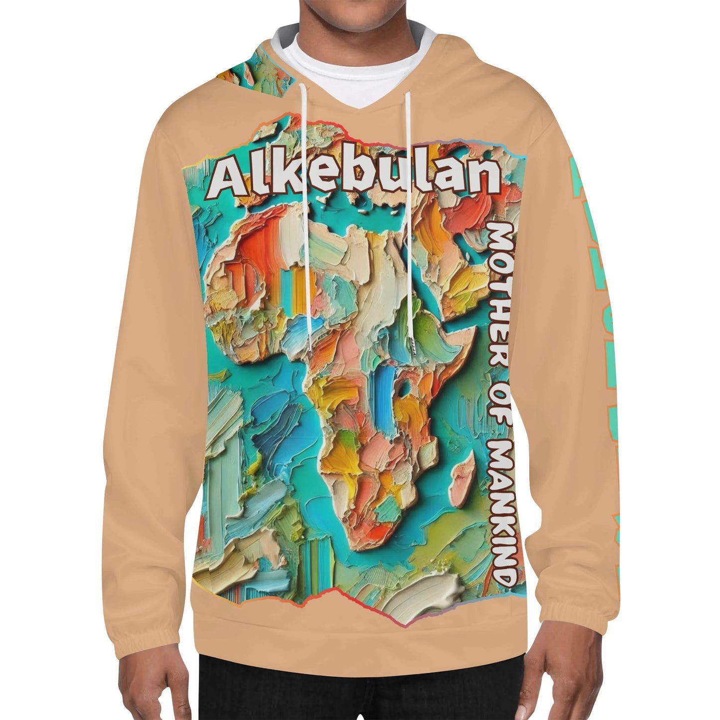 Mens Lightweight All Over Print Hoodie "Alkebulan: Mother of Mankind"