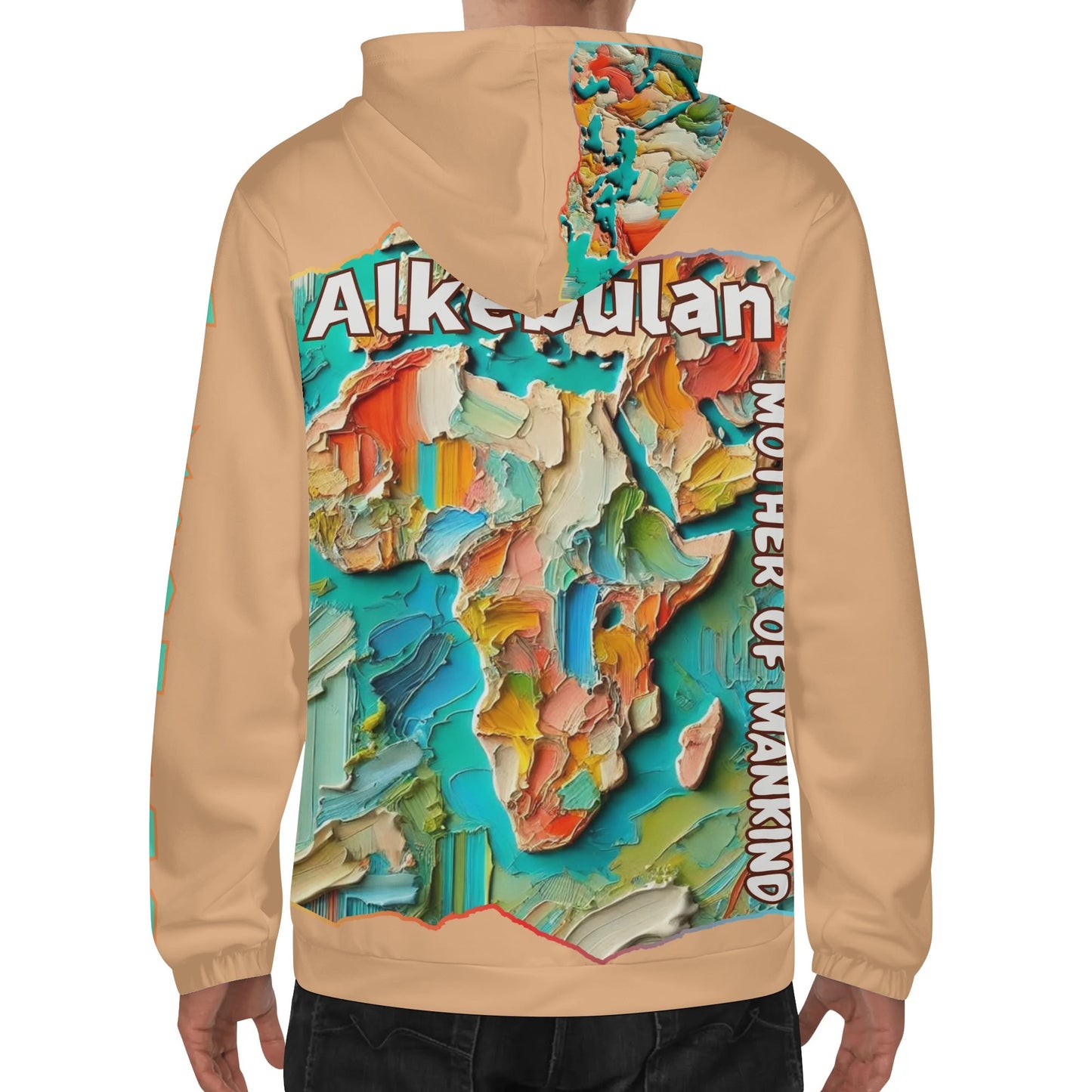 Mens Lightweight All Over Print Hoodie "Alkebulan: Mother of Mankind"