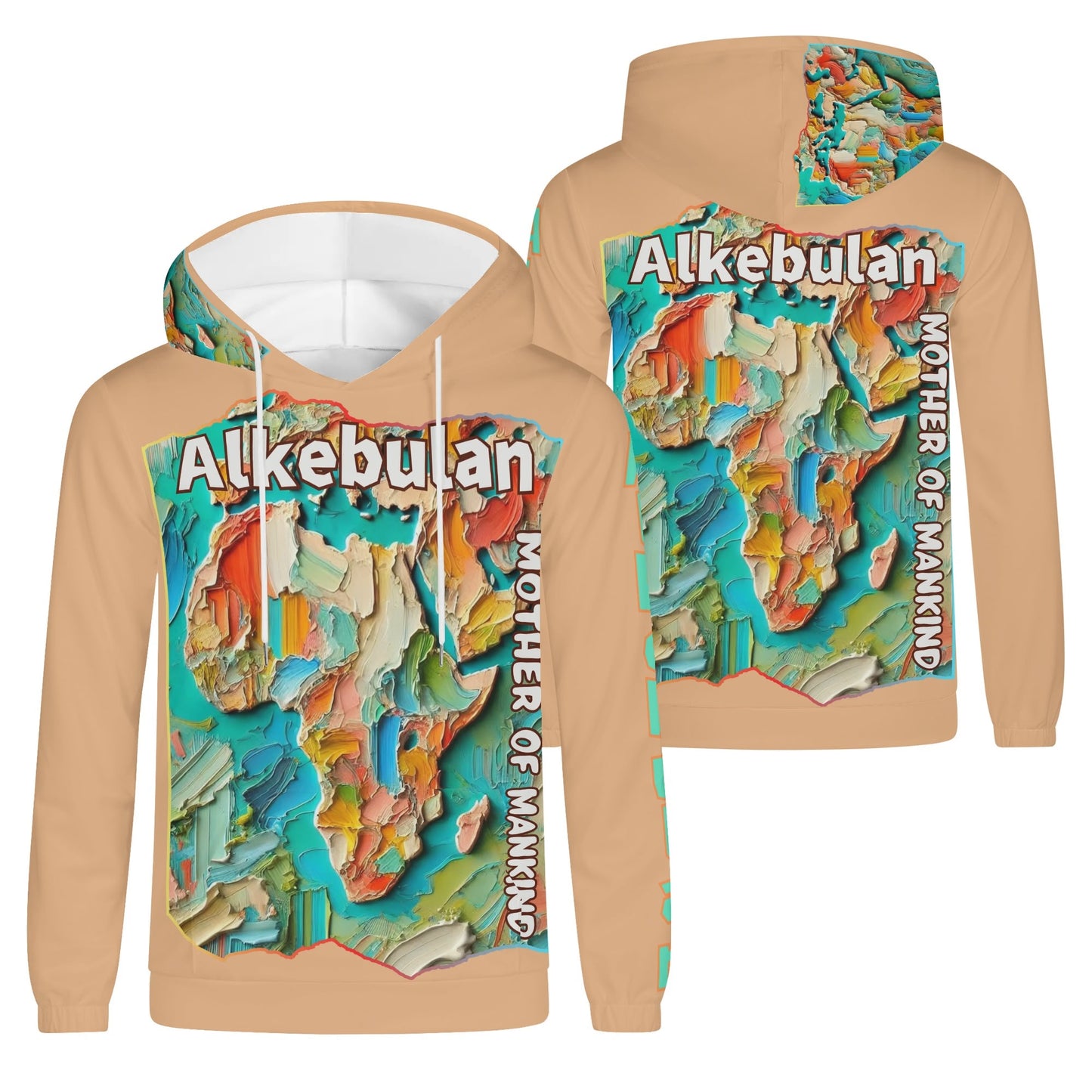 Mens Lightweight All Over Print Hoodie "Alkebulan: Mother of Mankind"