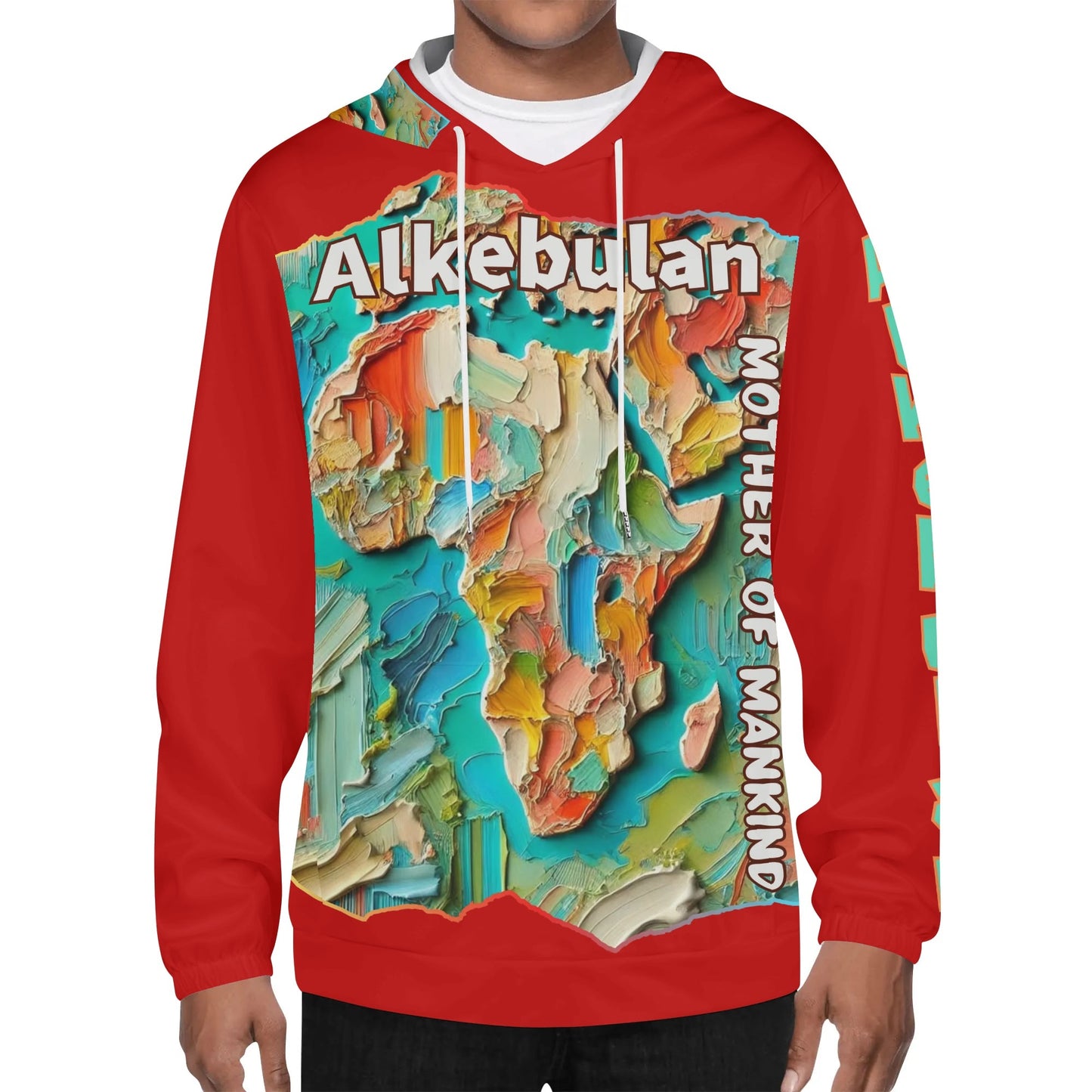 Mens Lightweight All Over Print Hoodie "Alkebulan: Mother of Mankind"