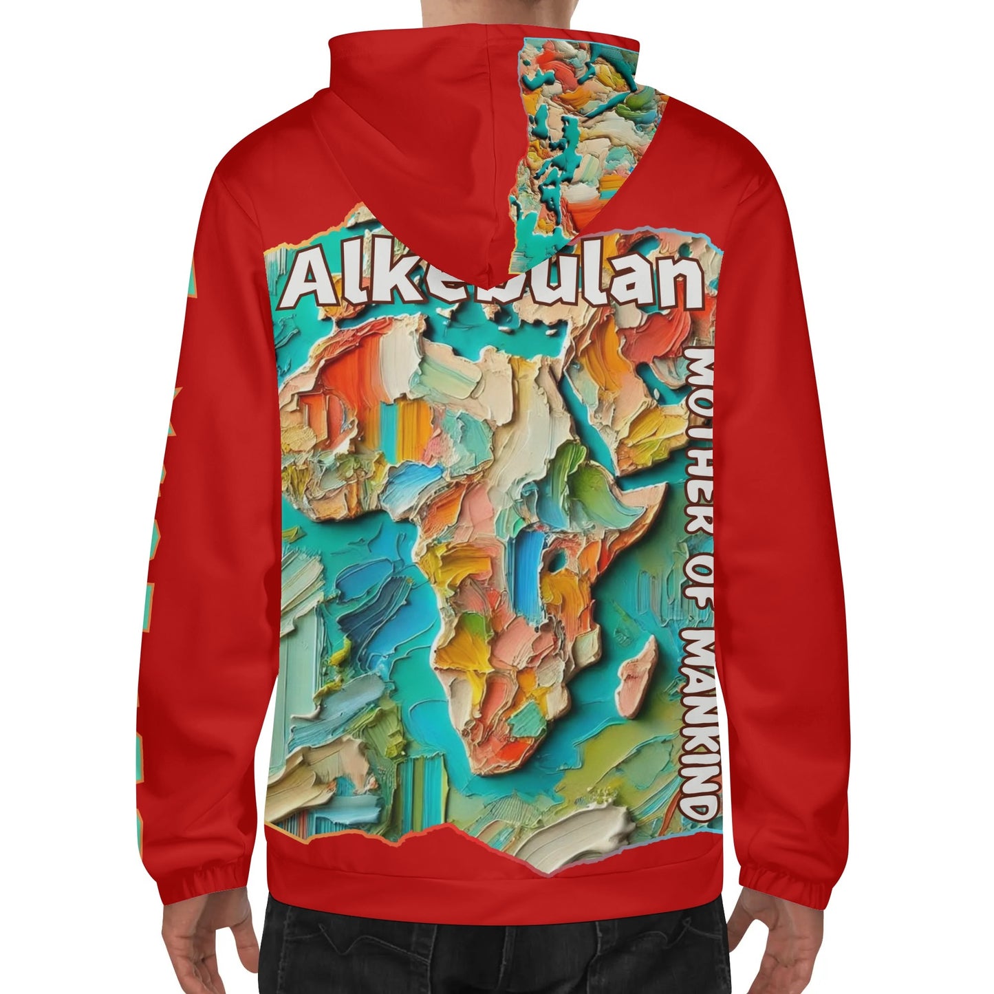 Mens Lightweight All Over Print Hoodie "Alkebulan: Mother of Mankind"