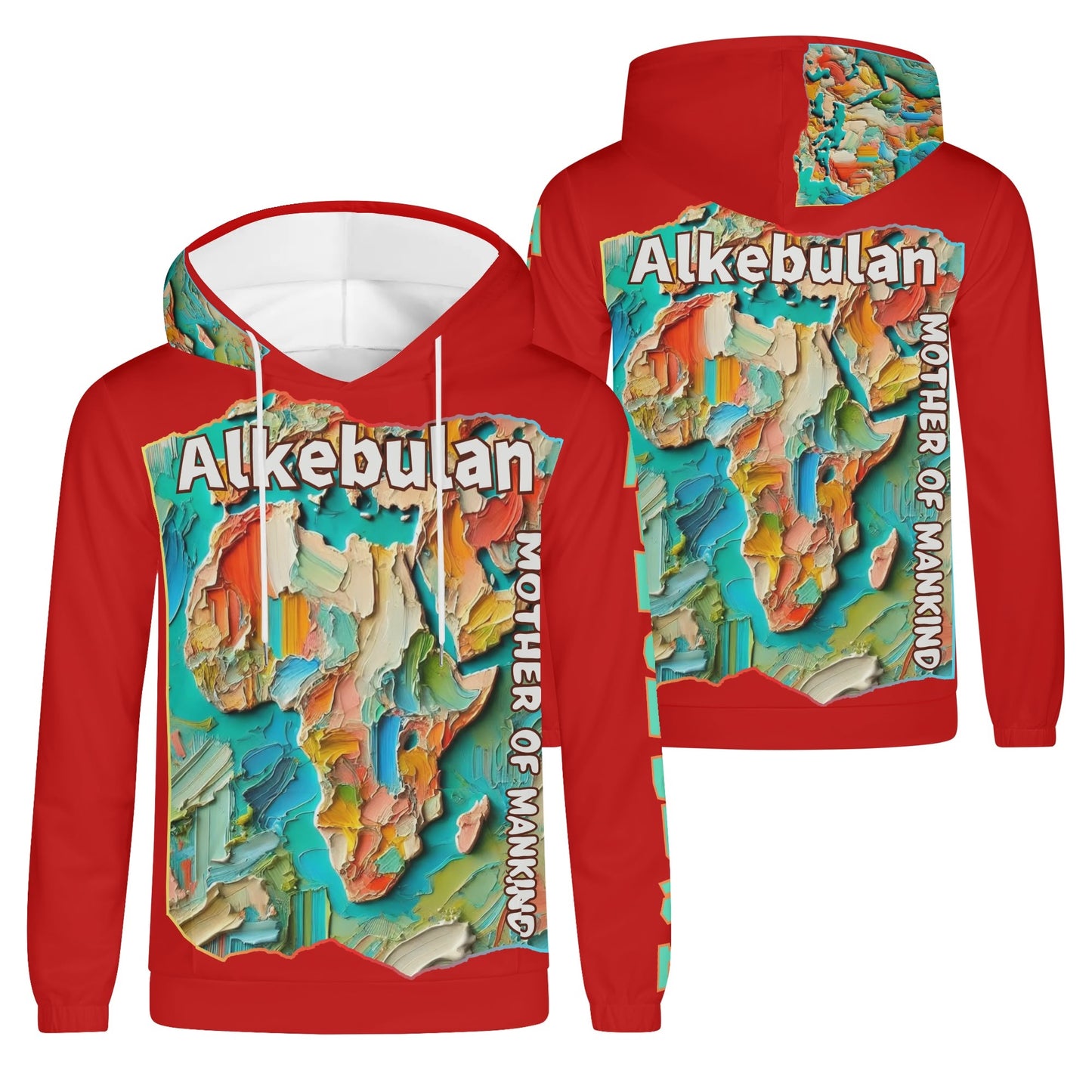 Mens Lightweight All Over Print Hoodie "Alkebulan: Mother of Mankind"