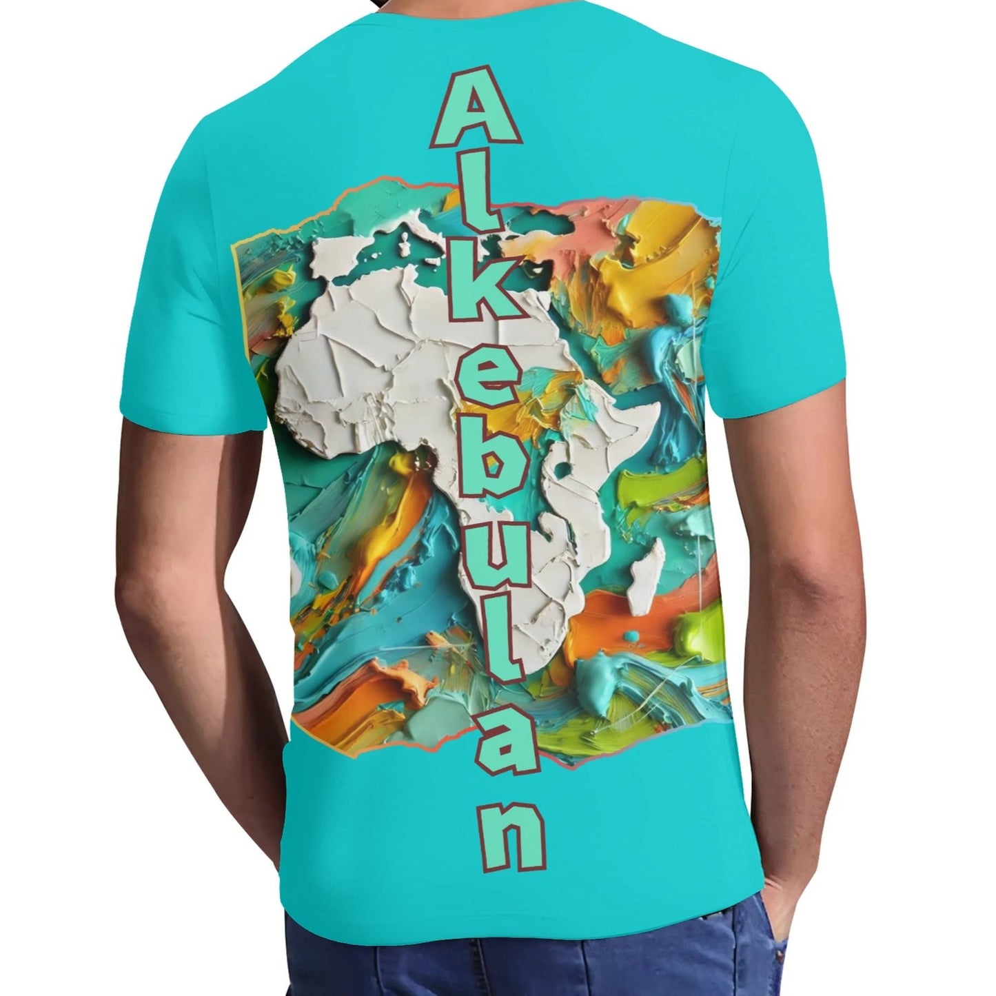 Mens Short Sleeve Soft Feel V-Neck T-Shirt "Alkebulan: Mother of Mankind"