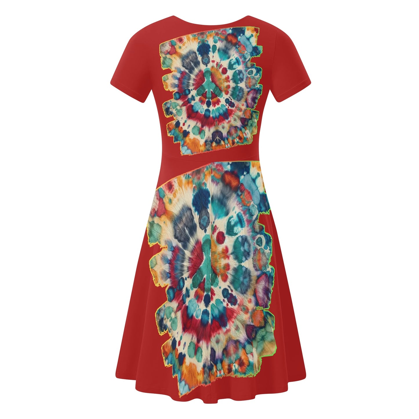 Womens Ruffle Trim Hem Summer Dress "Tie Dye"