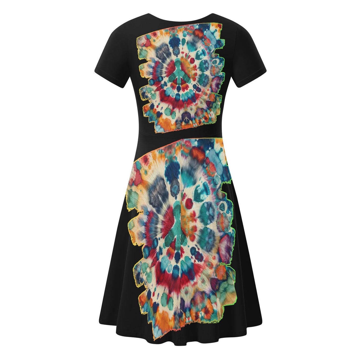 Womens Ruffle Trim Hem Summer Dress "Tie Dye"