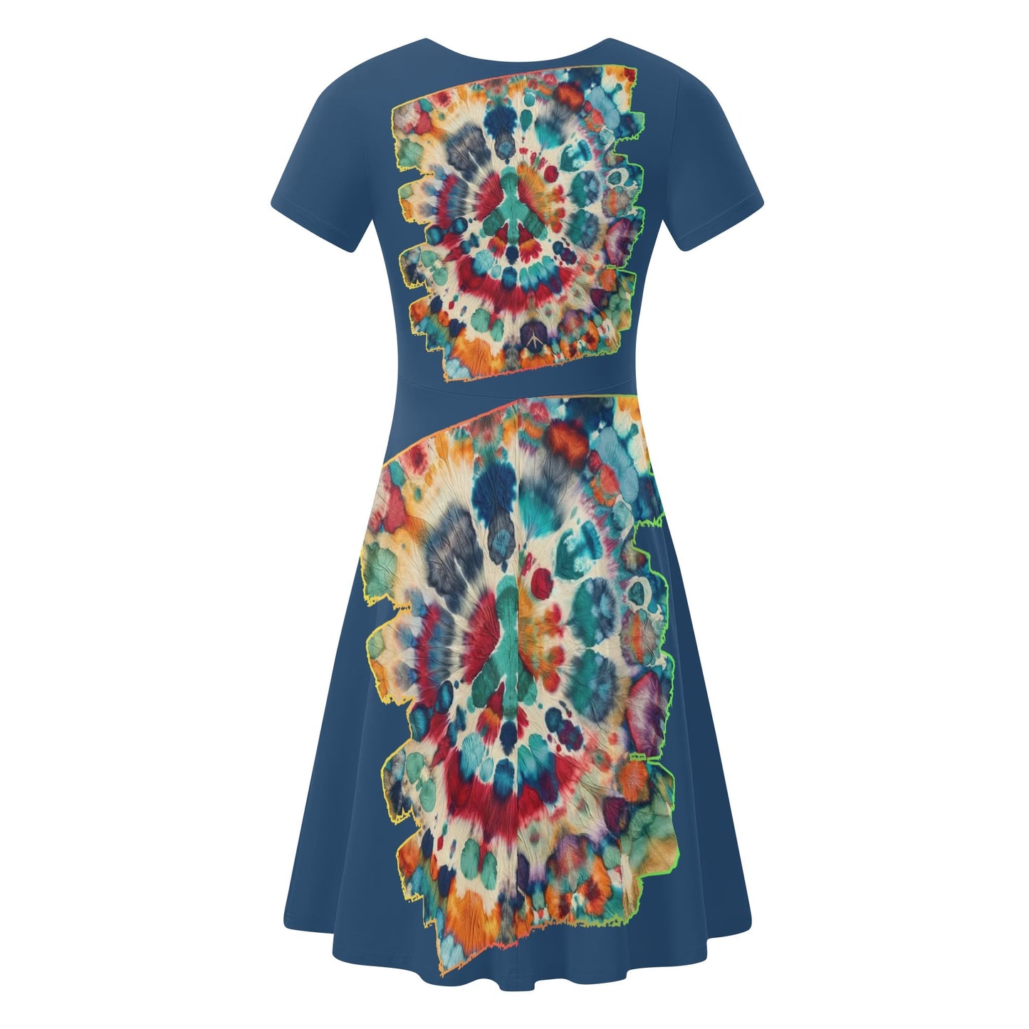 Womens Ruffle Trim Hem Summer Dress "Tie Dye"