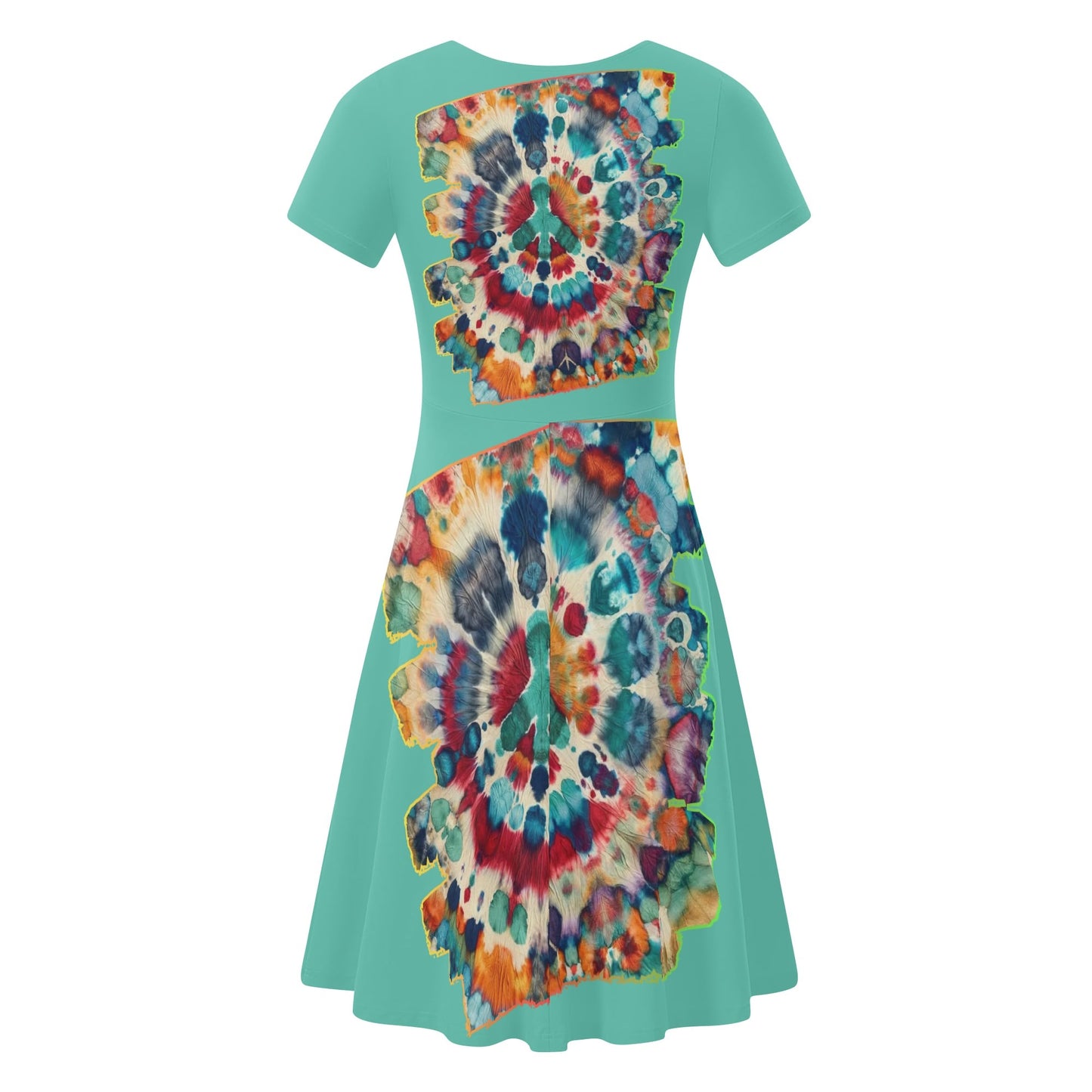 Womens Ruffle Trim Hem Summer Dress "Tie Dye"