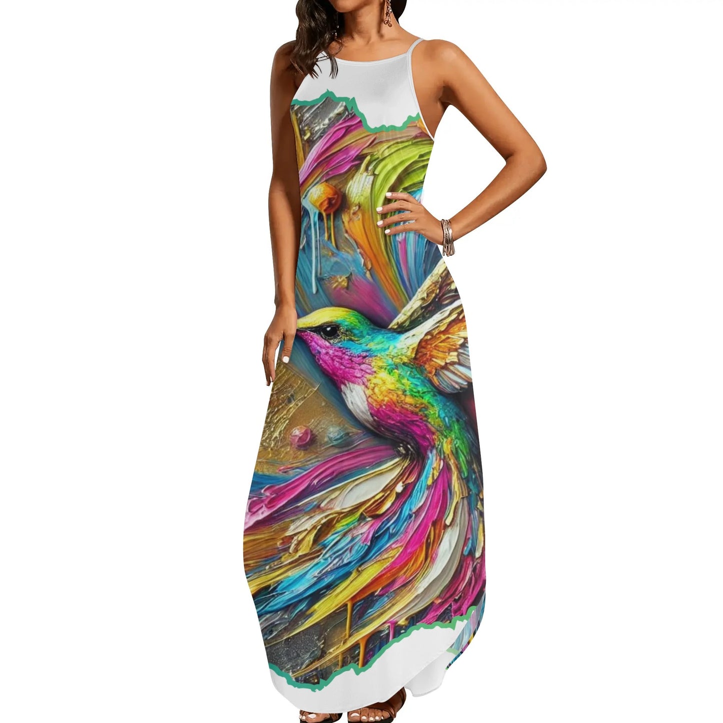 Womens Elegant Sleeveless Evening Dress "Hummingbird"