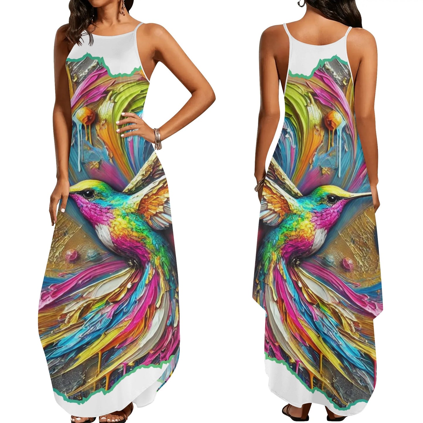 Womens Elegant Sleeveless Evening Dress "Hummingbird"