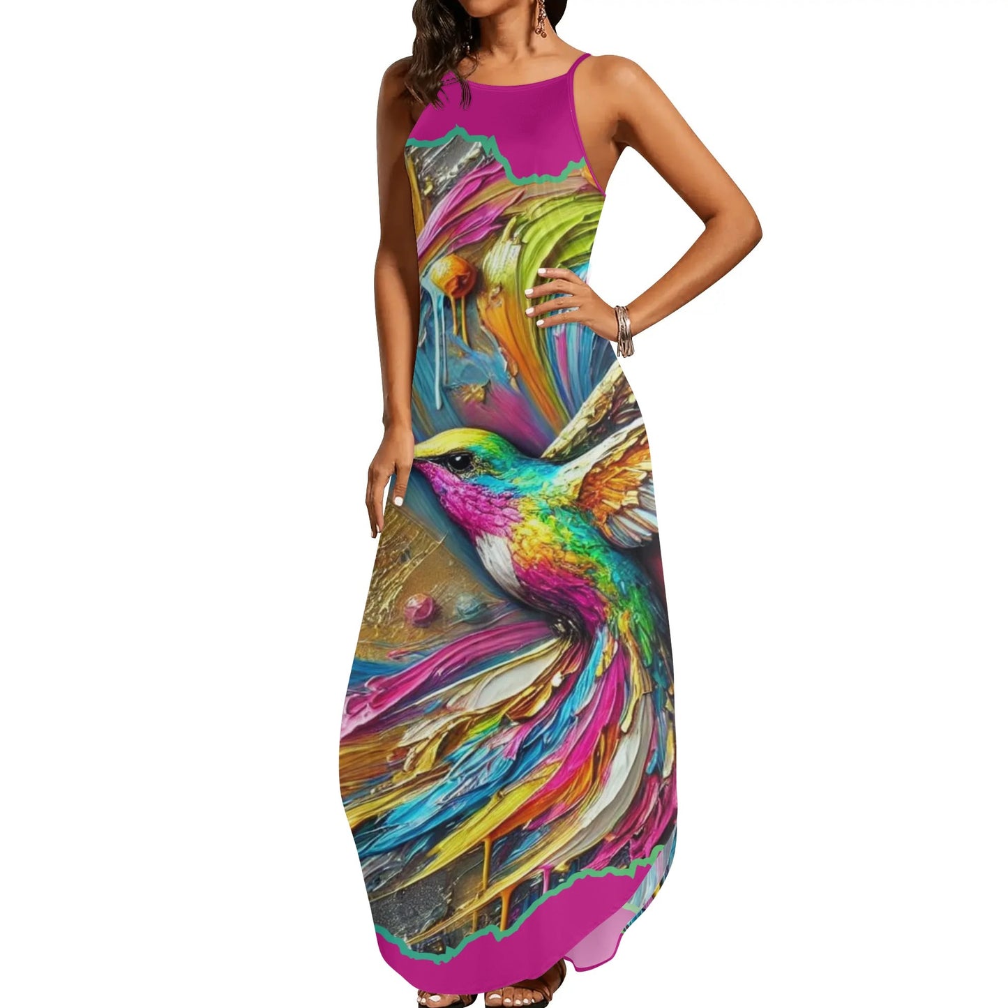 Womens Elegant Sleeveless Evening Dress "Hummingbird"