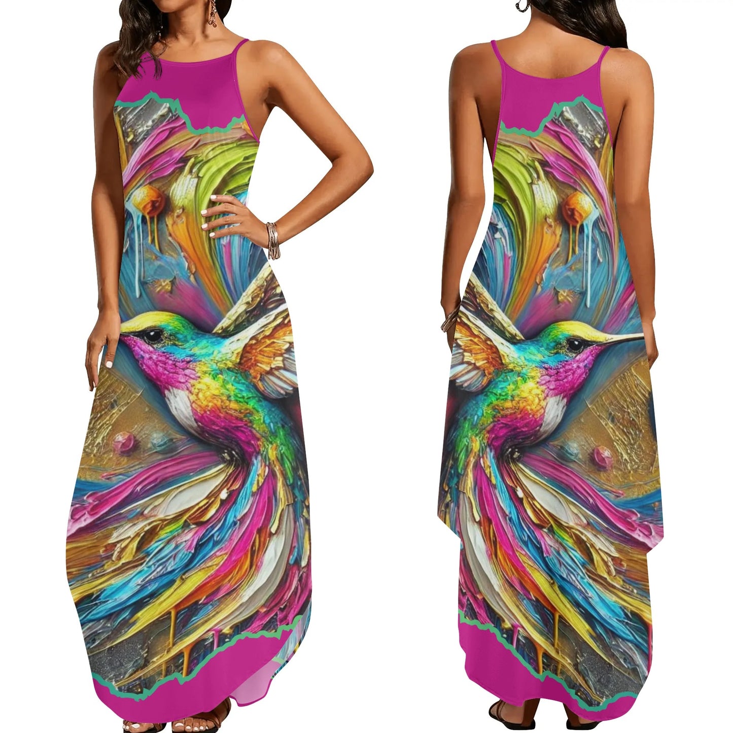 Womens Elegant Sleeveless Evening Dress "Hummingbird"