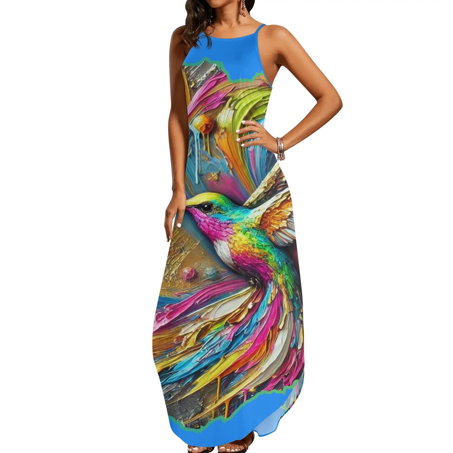 Womens Elegant Sleeveless Evening Dress "Hummingbird"