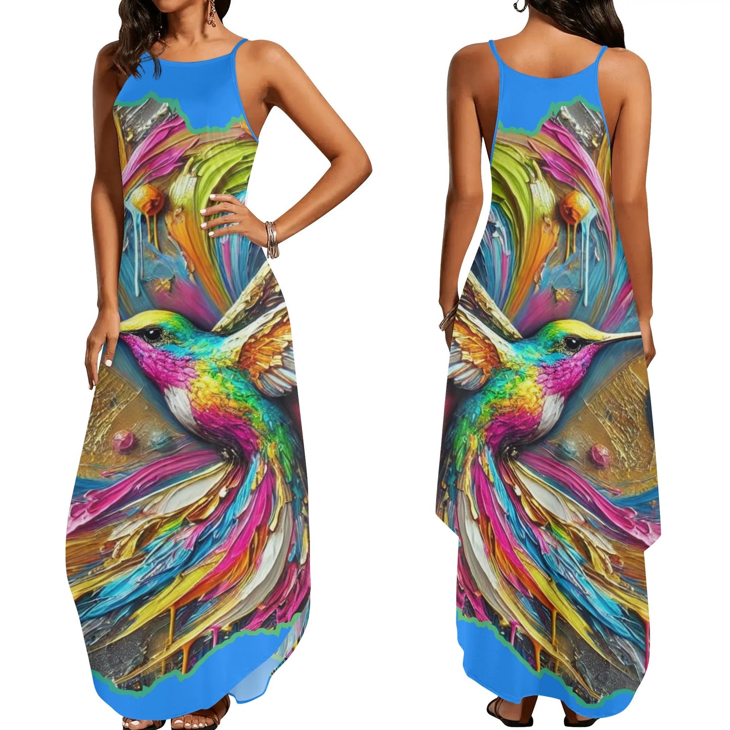 Womens Elegant Sleeveless Evening Dress "Hummingbird"