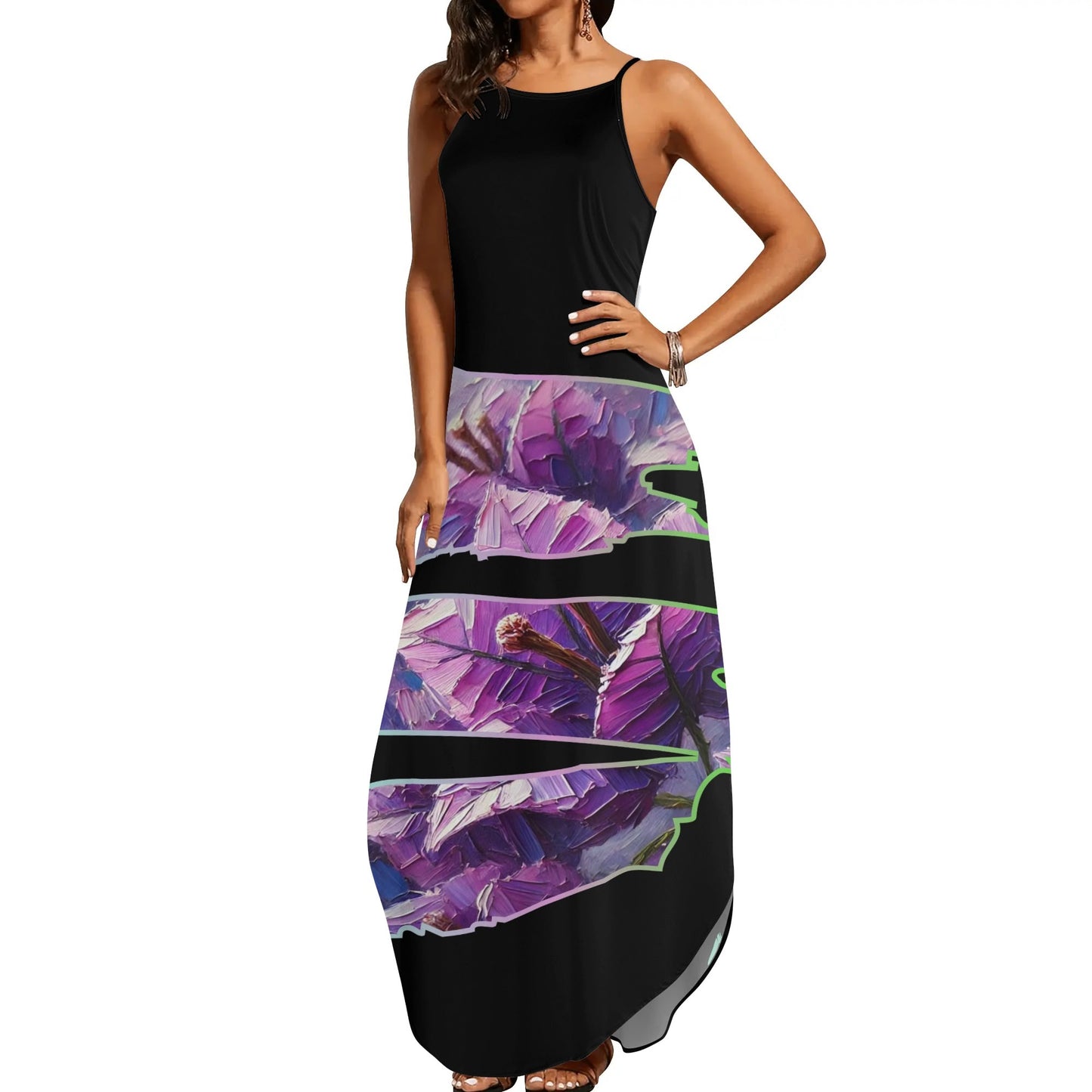 Womens Elegant Sleeveless Evening Dress "Floral Print"