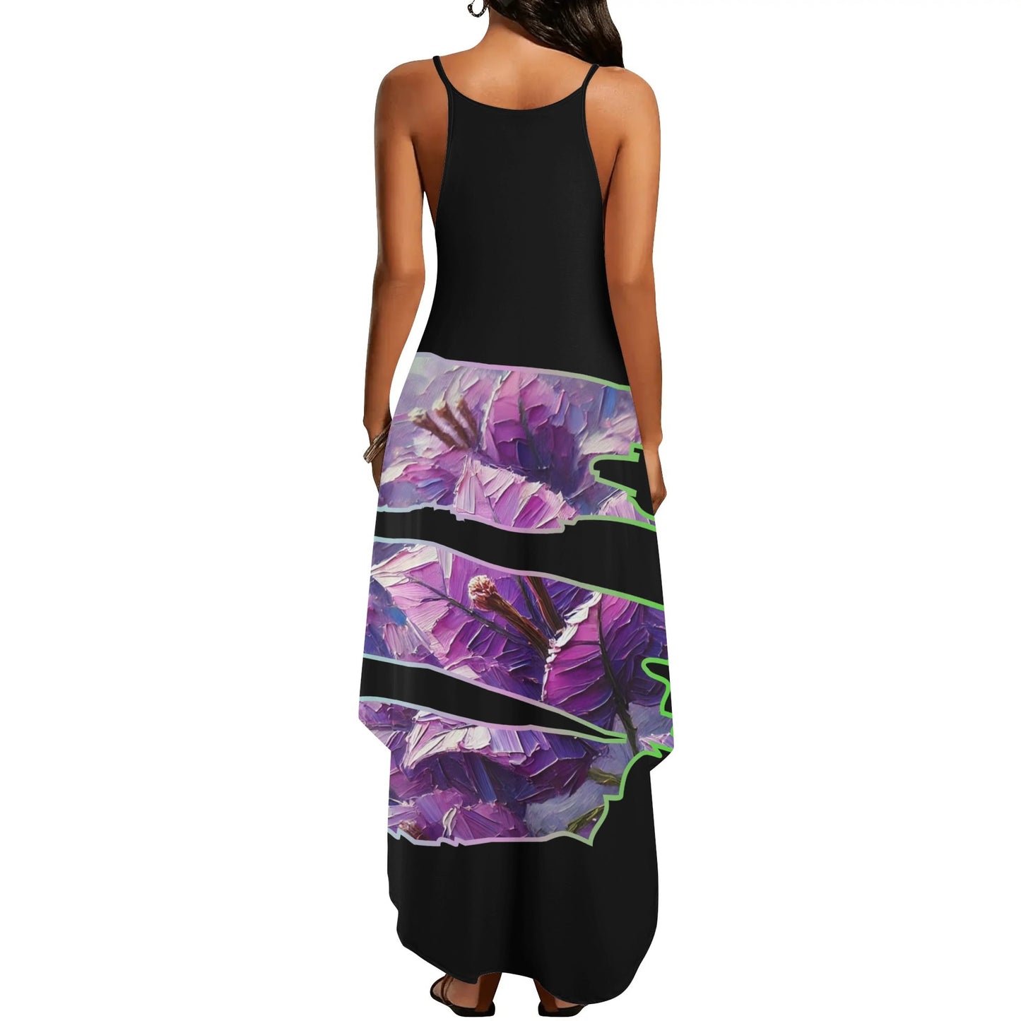 Womens Elegant Sleeveless Evening Dress "Floral Print"