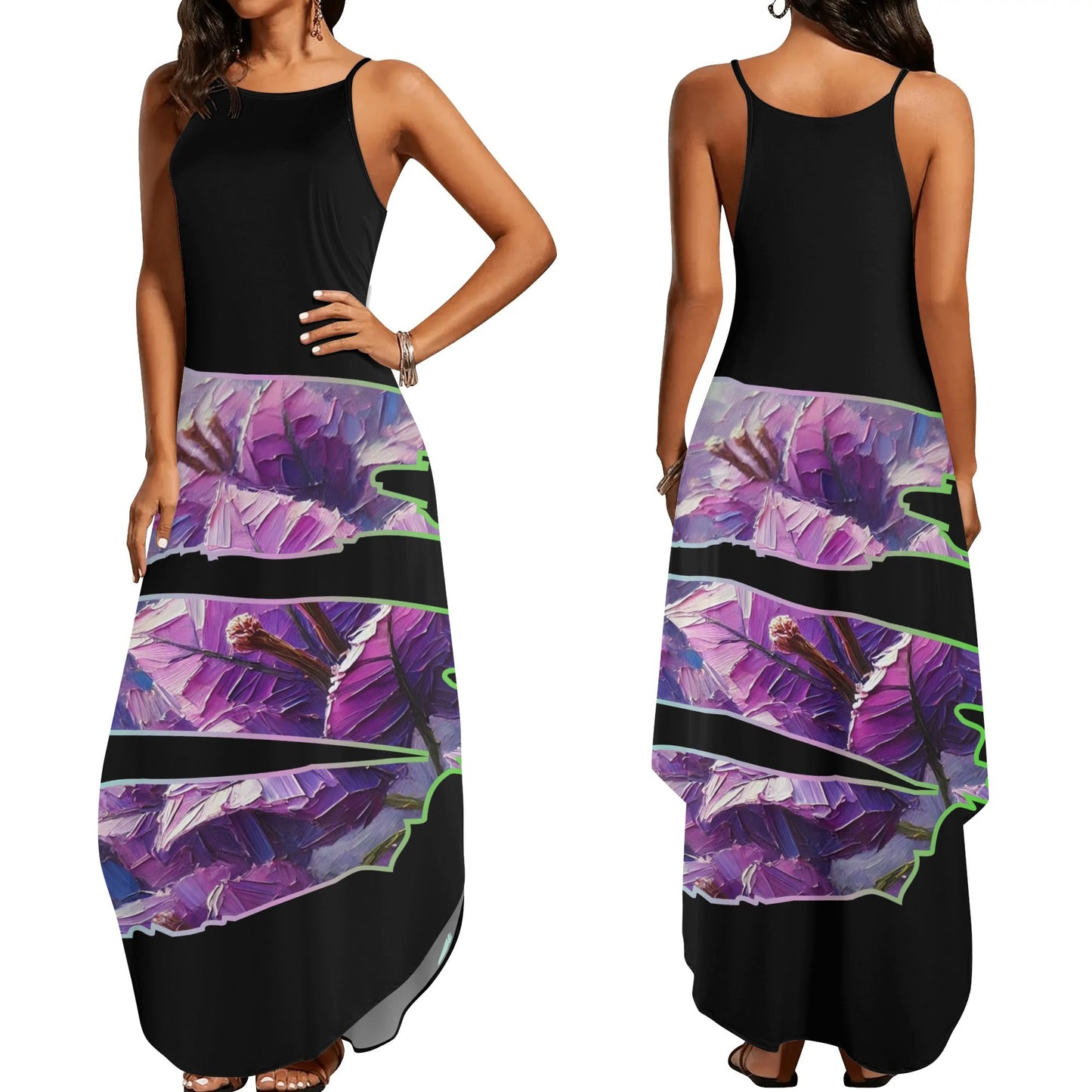 Womens Elegant Sleeveless Evening Dress "Floral Print"