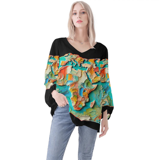 Womens Puffy Long-sleeve Chiffon Blouse Africa