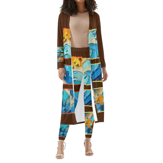 Long Sleeve Cardigan and Leggings Set "Love"