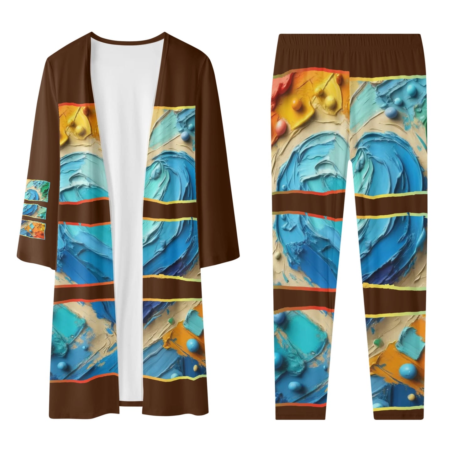 Long Sleeve Cardigan and Leggings Set "Love"