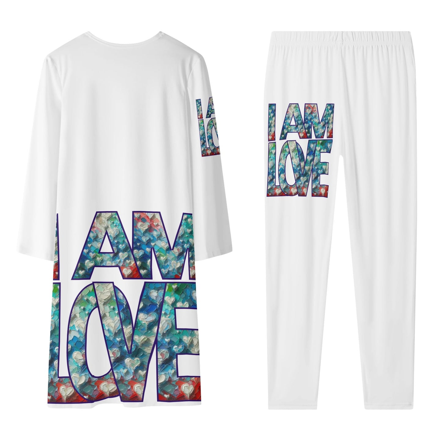 Long Sleeve Cardigan and Leggings Set "I Am Love"