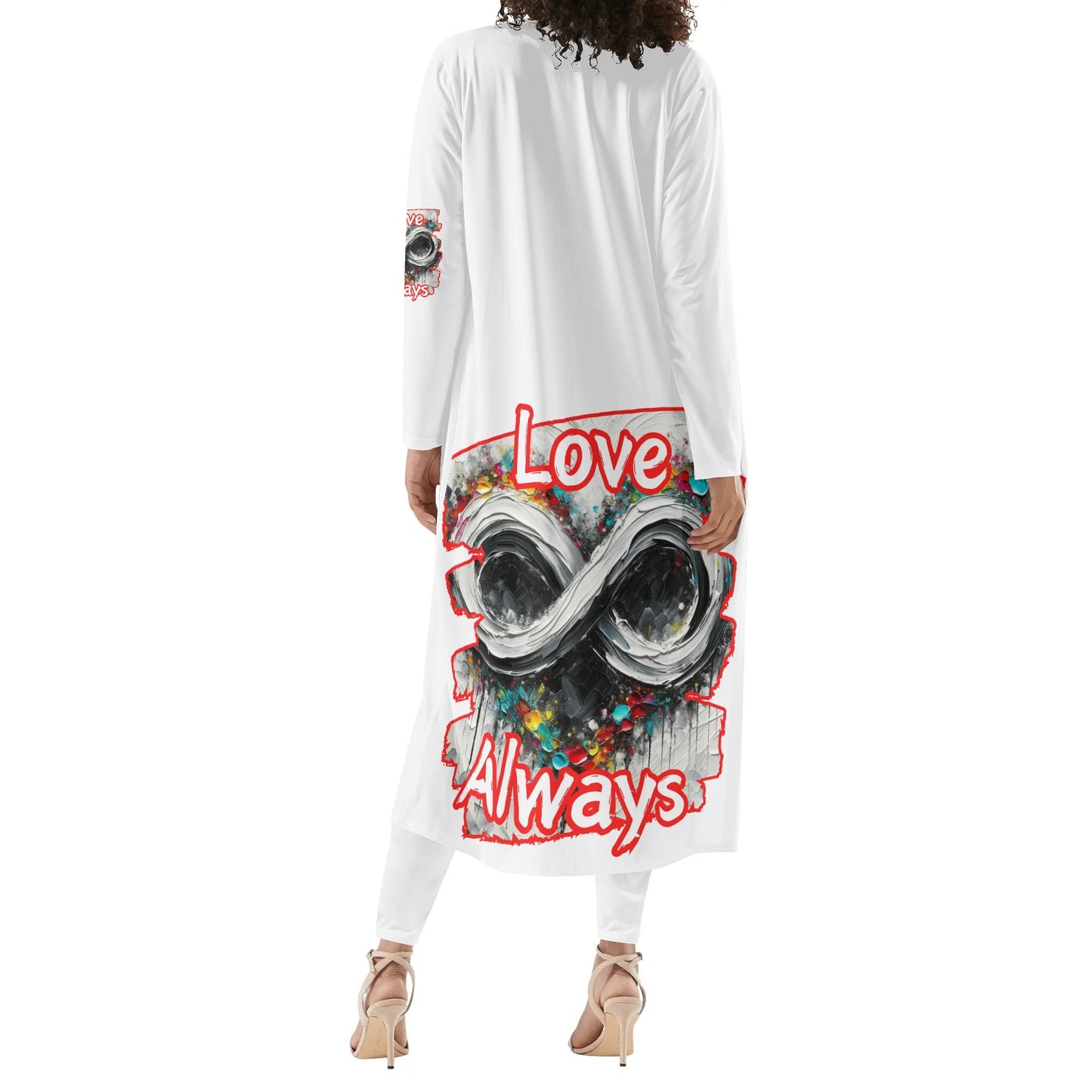 Long Sleeve Cardigan and Leggings Set "Love Always"