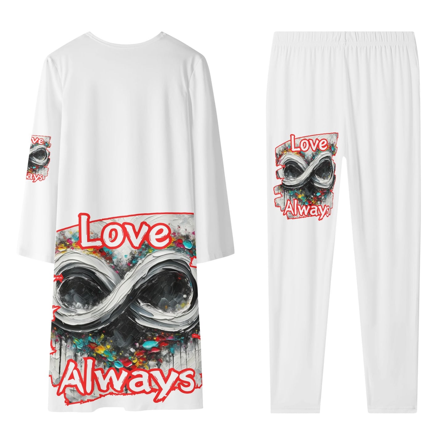 Long Sleeve Cardigan and Leggings Set "Love Always"