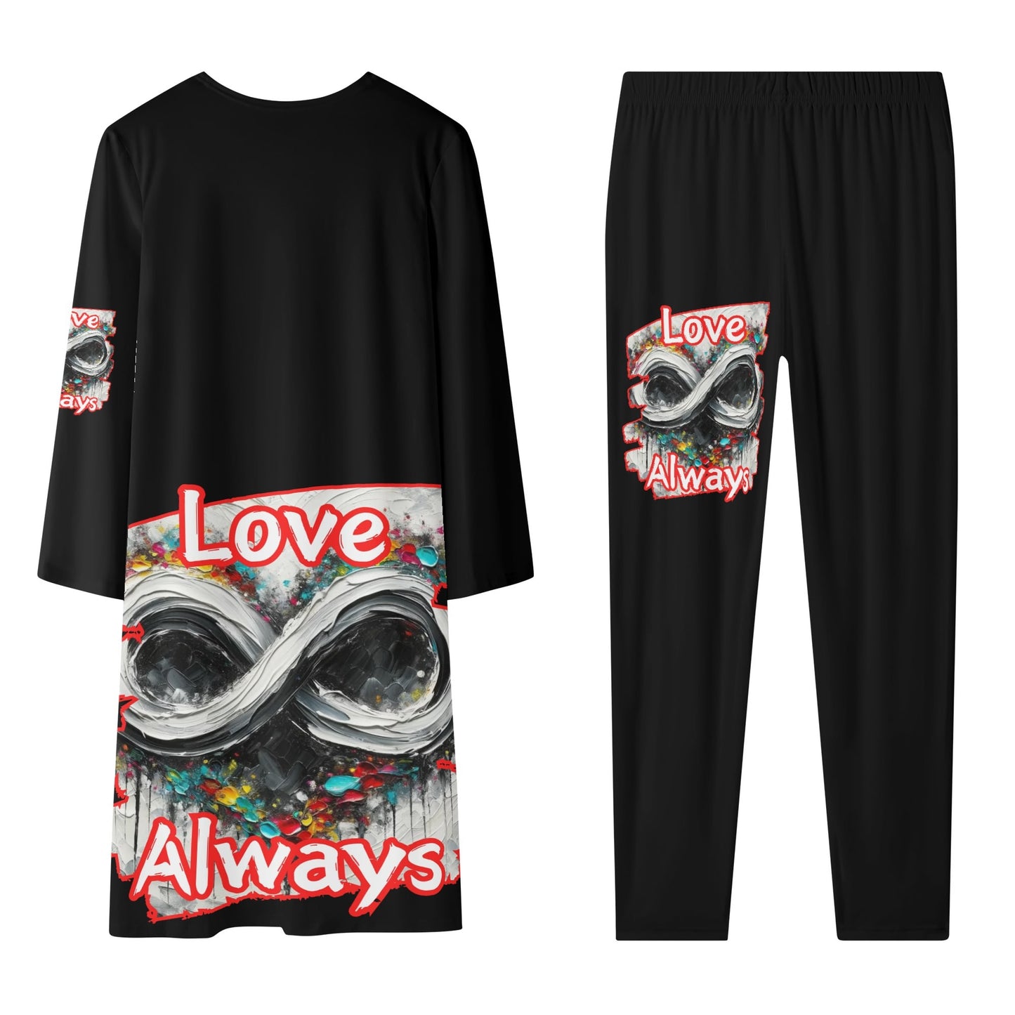 Long Sleeve Cardigan and Leggings Set "Love Always"