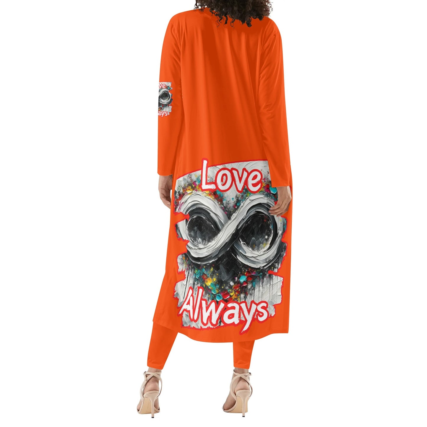 Long Sleeve Cardigan and Leggings Set "Love Always"