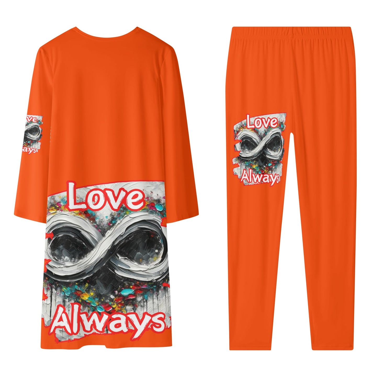 Long Sleeve Cardigan and Leggings Set "Love Always"