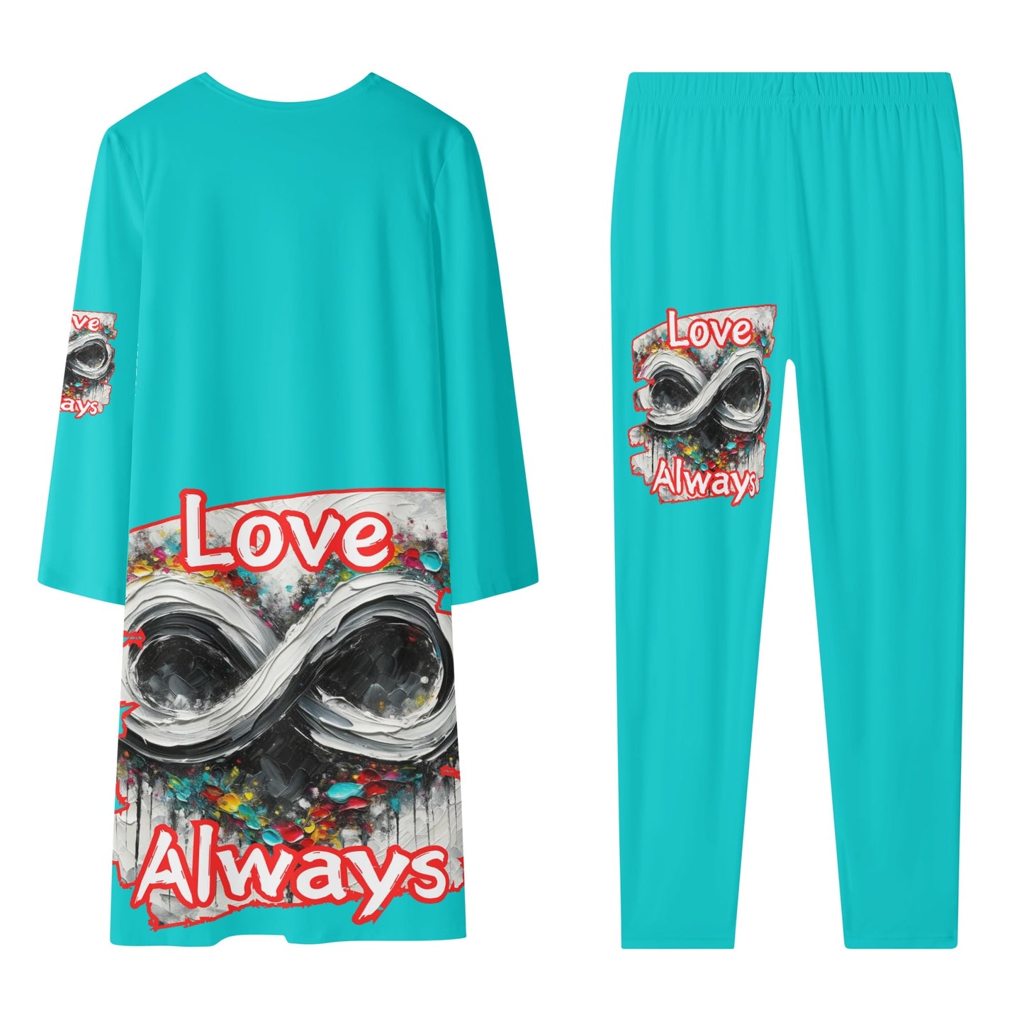 Long Sleeve Cardigan and Leggings Set "Love Always"