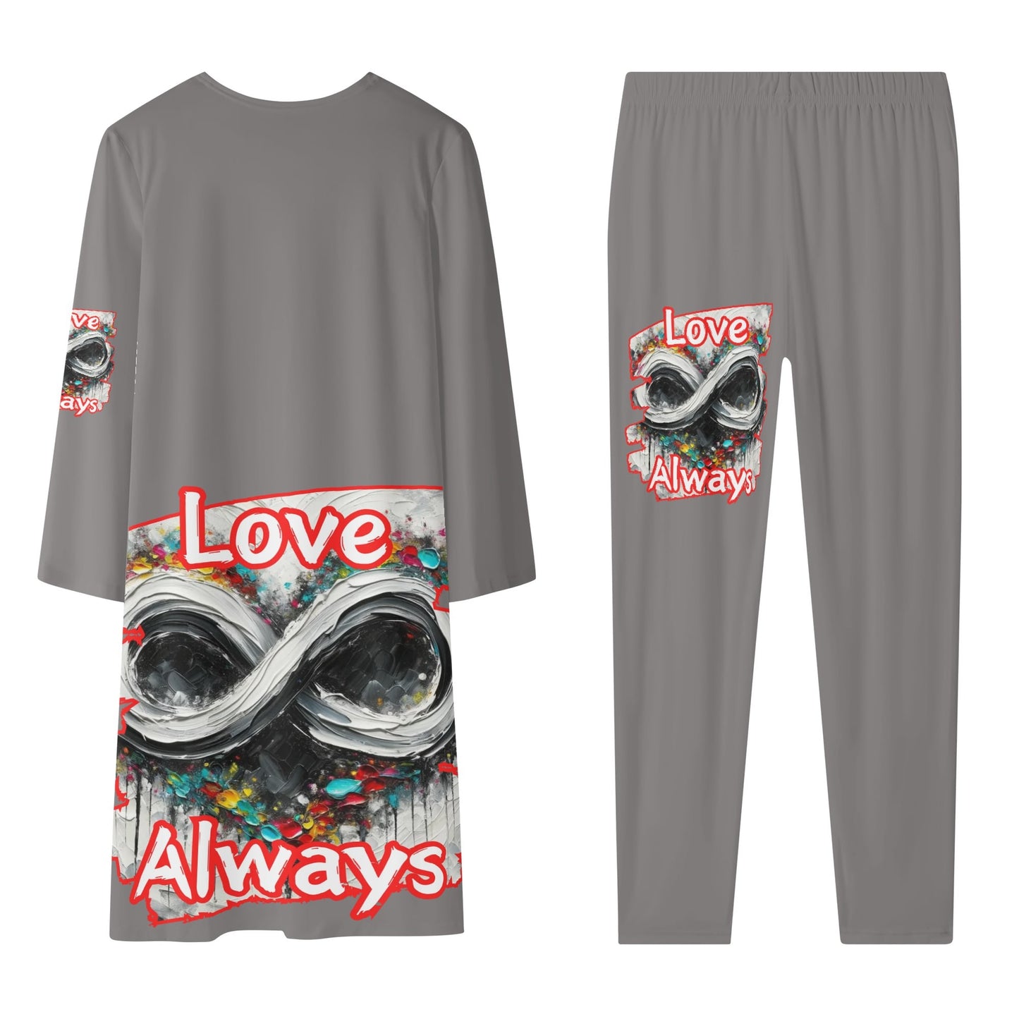 Long Sleeve Cardigan and Leggings Set "Love Always"