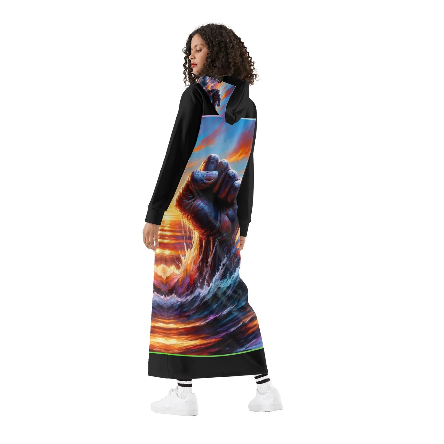 Casual Lightweight Long Hoodie Dress "Power"