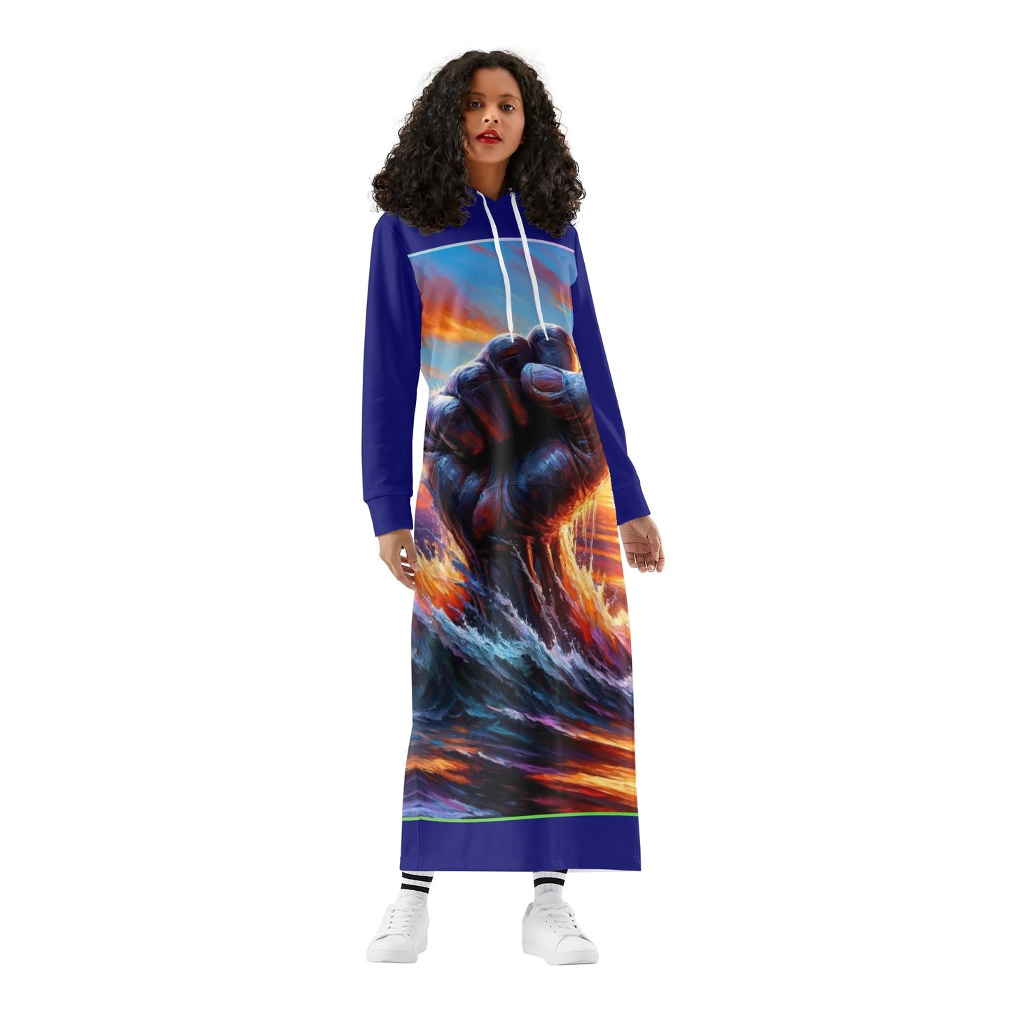 Casual Lightweight Long Hoodie Dress "Power"